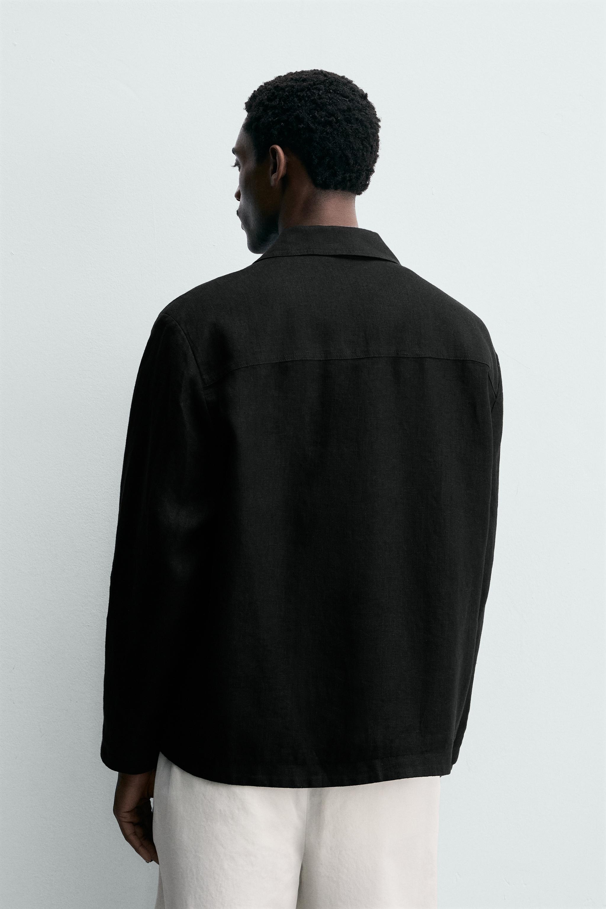 REGULAR FIT 100% LINEN OVERSHIRT